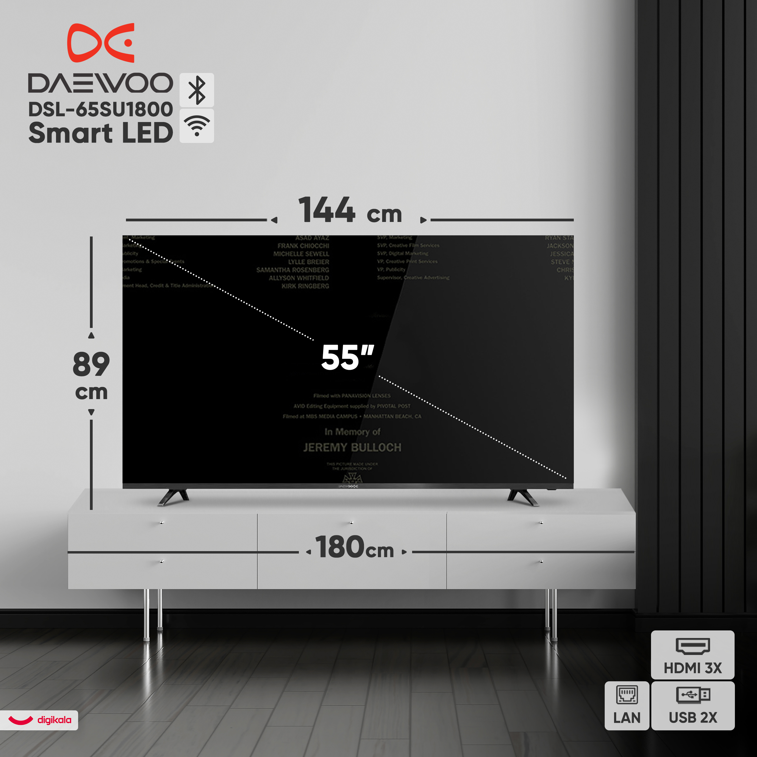 تلویزیون 65 اینچ ال ای دی هوشمند دوو مدل DSL-65SU1800
