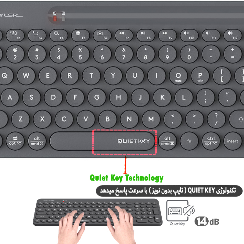 کیبورد و ماوس بی سیم ای فورتک مدل FG_33OO_AIR2