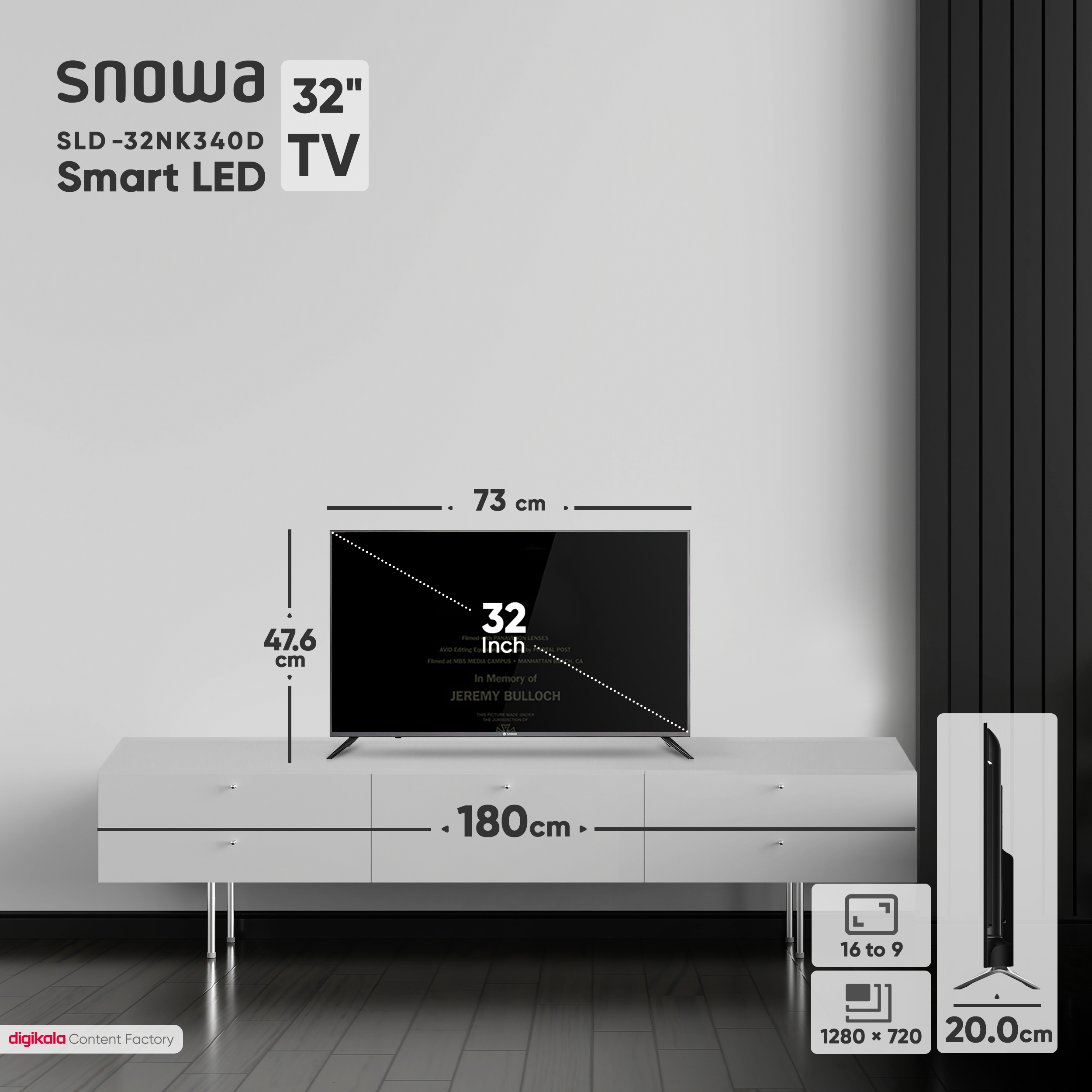 تلویزیون ال ای دی اسنوا مدل SLD-32NK340D سایز 32 اینچ