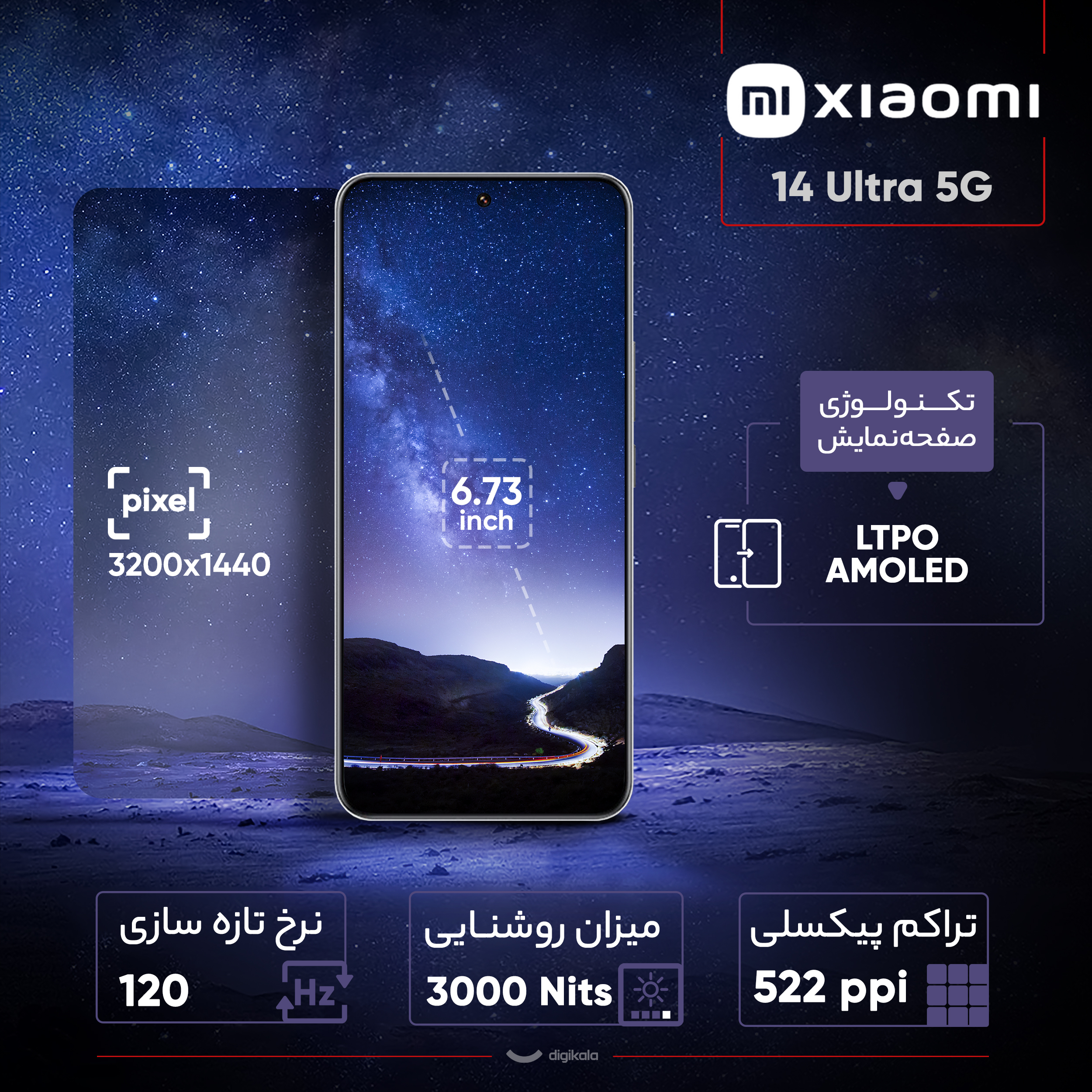گوشی موبایل شیائومی مدل 14 Ultra 5G دو سیم کارت ظرفیت 512 گیگابایت و رم 16 گیگابایت - پک گلوبال