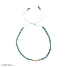 دستبند طلا 18 عیار زنانه گالری شیدا مجد مدل 5 البرنارد فیروزه پررنگ