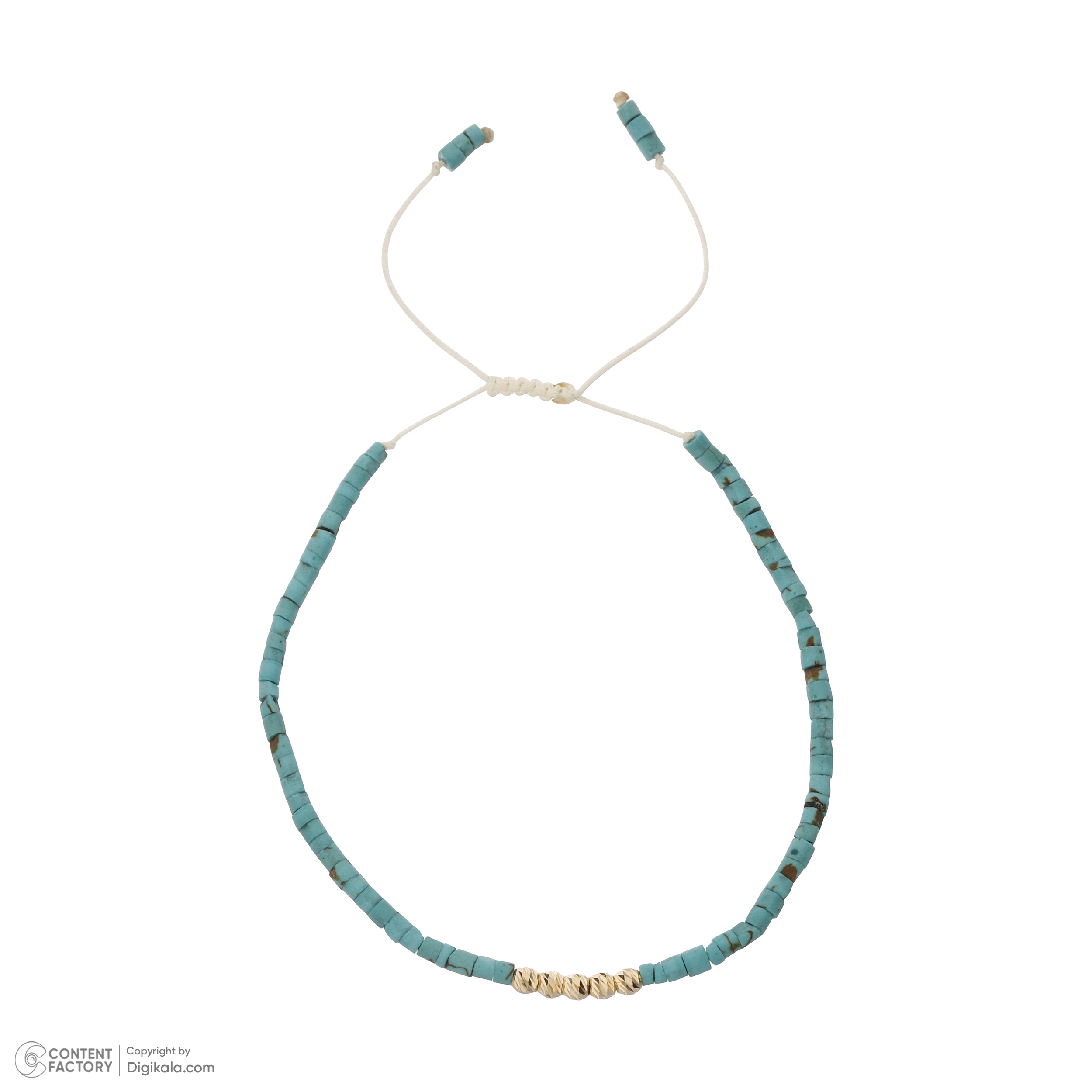 دستبند طلا 18 عیار زنانه گالری شیدا مجد مدل 5 البرنارد فیروزه پررنگ