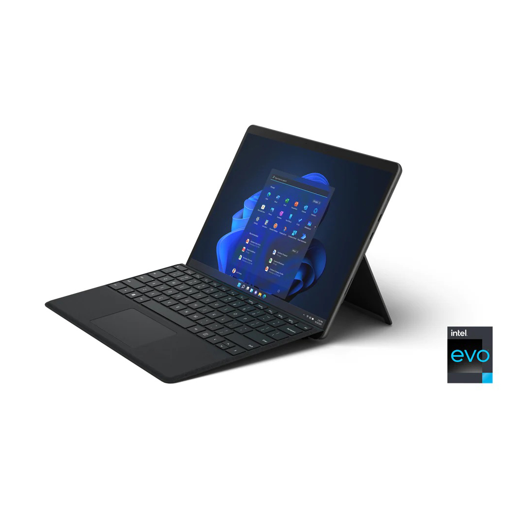 تبلت مایکروسافت مدل Surface Pro 8-i7 ظرفیت 256 گیگابایت و رم 16 گیگابایت به همراه کیبورد Signature Black و قلم Slim Pen 2