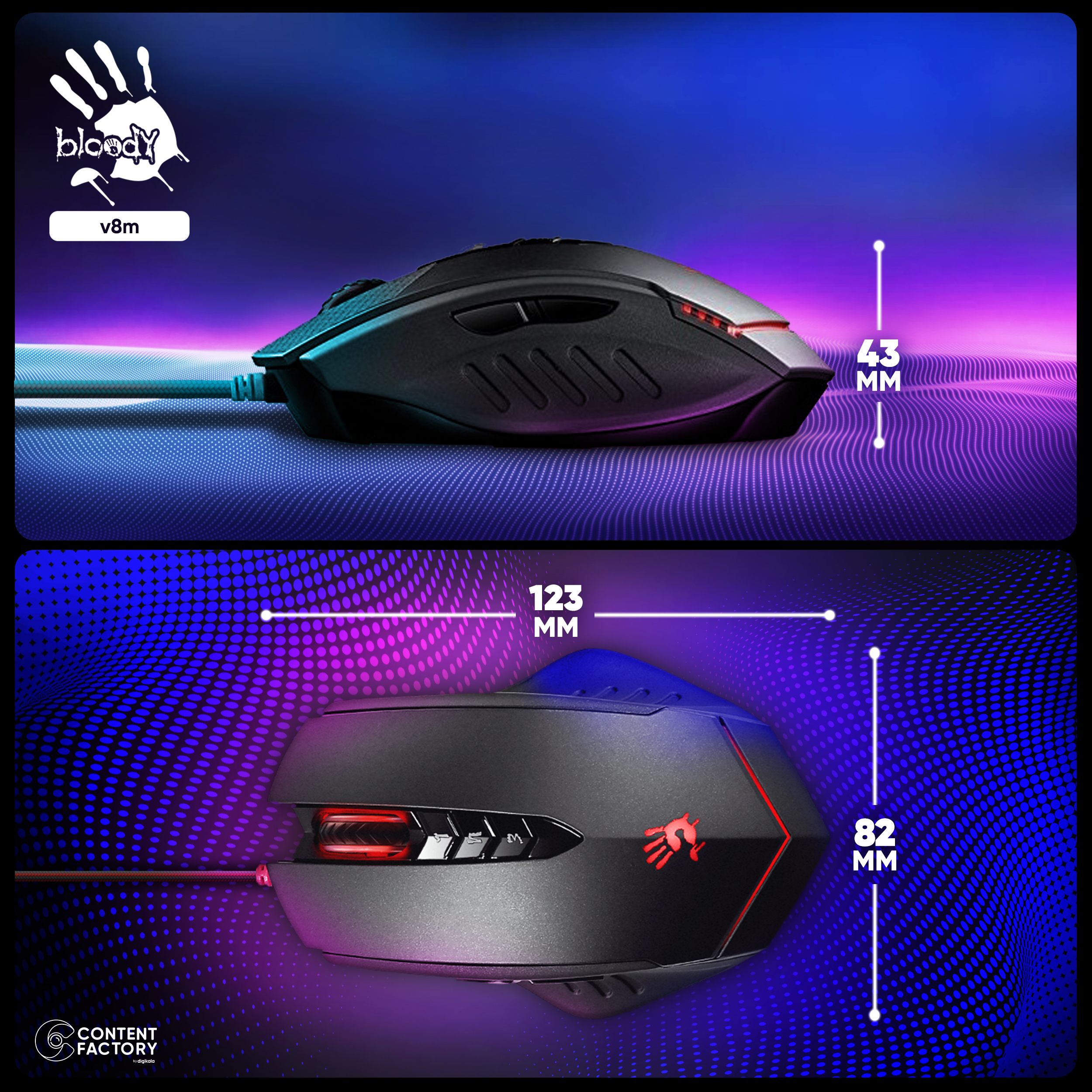 ماوس مخصوص بازی بلادی مدل v8m