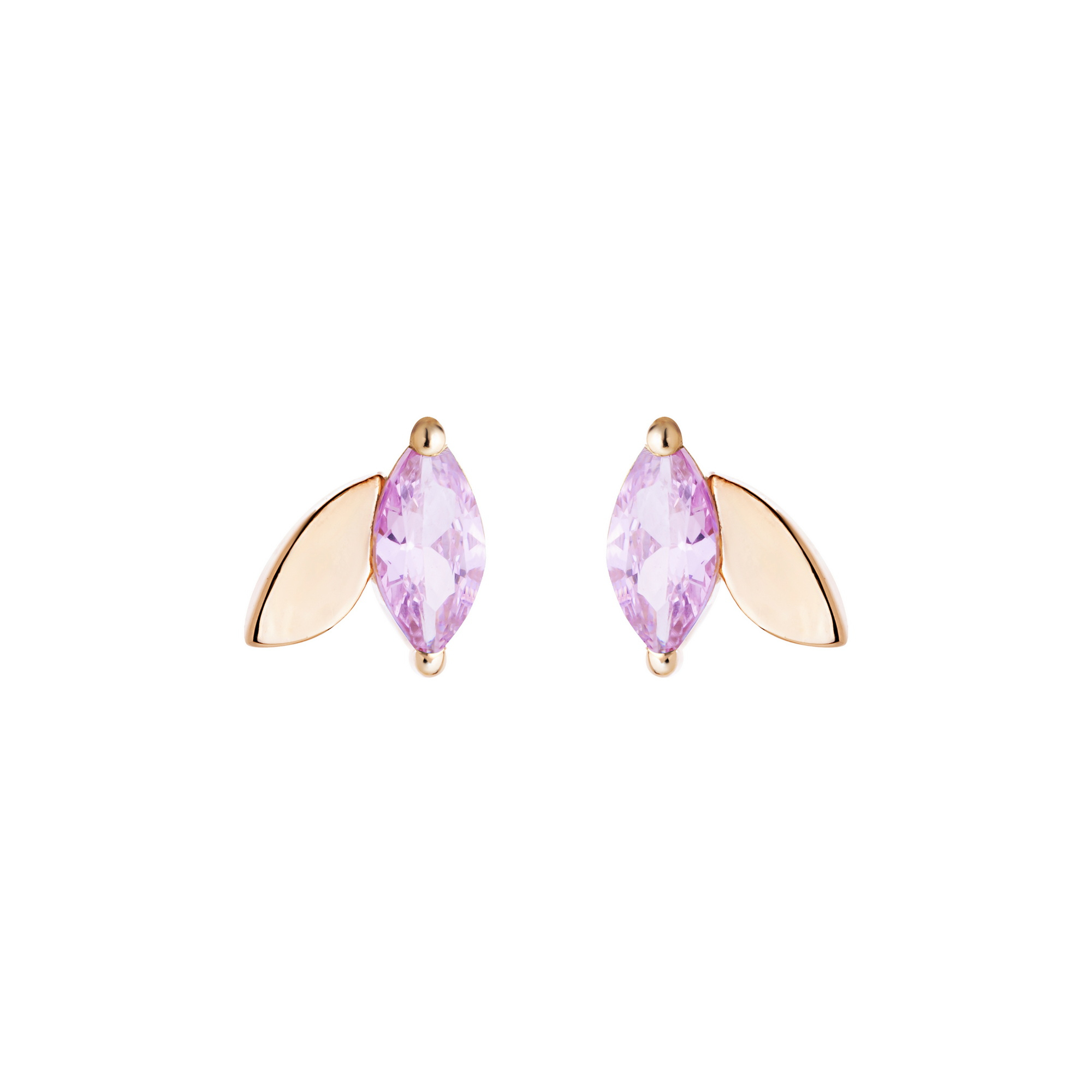 گوشواره میخی طلا 18 عیار زنانه گالری شیدا مجد مدل برگ بهاری