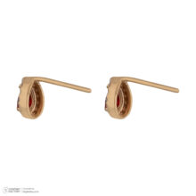 گوشواره طلا 18 عیار زنانه گالری شیدا مجد مدل اشک نگینی گارنت