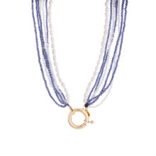 گردنبند طلا 18 عیار زنانه با زنجیر مهره‌ای گالری شیدا مجد مدل شفق