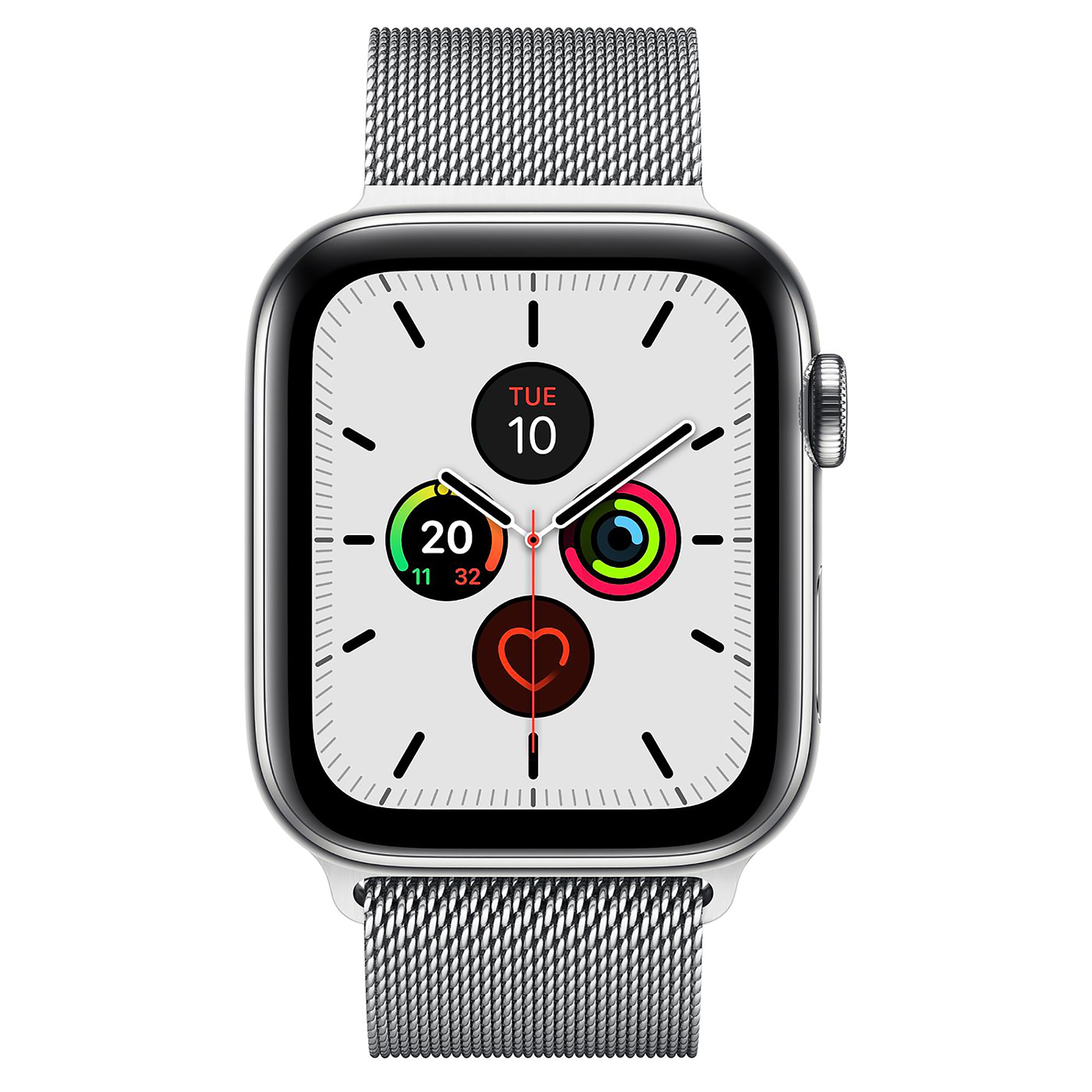 ساعت هوشمند اپل واچ سری 5 مدل  44mm Stainless Steel Case with Milanese Loop Steel Band