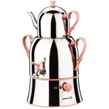 سماور برقی کرکماز مدل Nosta کد 338 به همراه ست 3 عددی اردور خوری