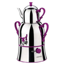 سماور برقی کرکماز مدل Nosta کد 338 به همراه ست 3 عددی اردور خوری