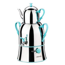 سماور برقی کرکماز مدل Nosta کد 338 به همراه ست 3 عددی اردور خوری