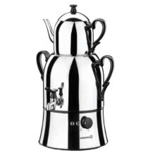 سماور برقی کرکماز مدل Nosta کد 338 به همراه ست 3 عددی اردور خوری