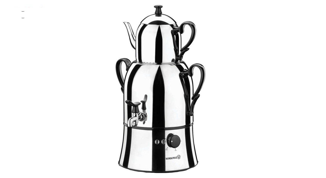 سماور برقی کرکماز مدل Nosta کد 338 به همراه ست 3 عددی اردور خوری