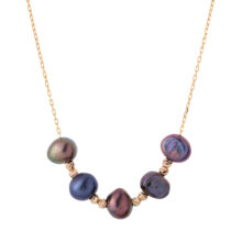 گردنبند طلا 18 عیار زنانه با زنجیر فیگارو گالری شیدا مجد مدل البرنارد  باروک کبود