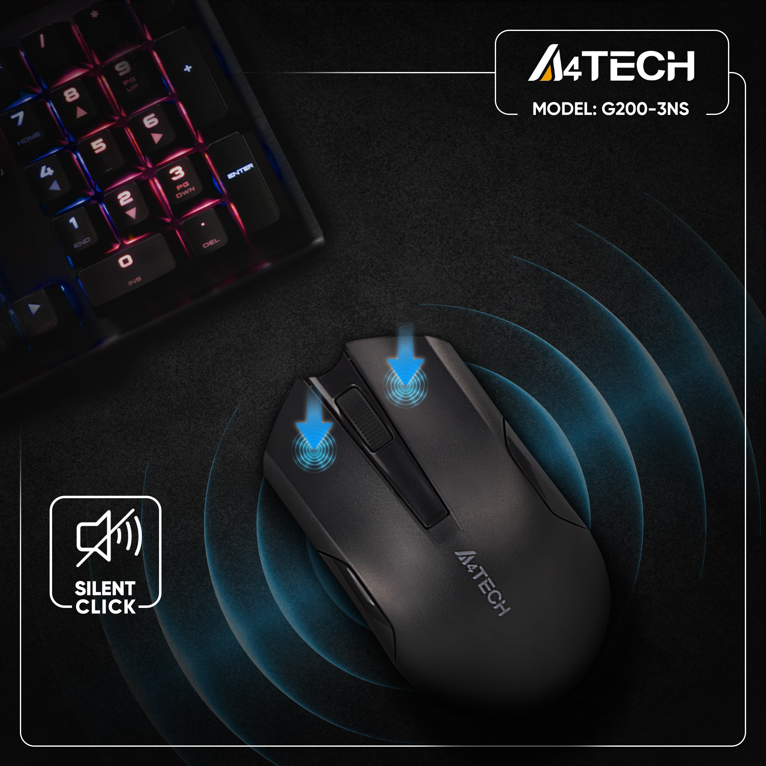 ماوس بی سیم ای فورتک مدل G3-200NS