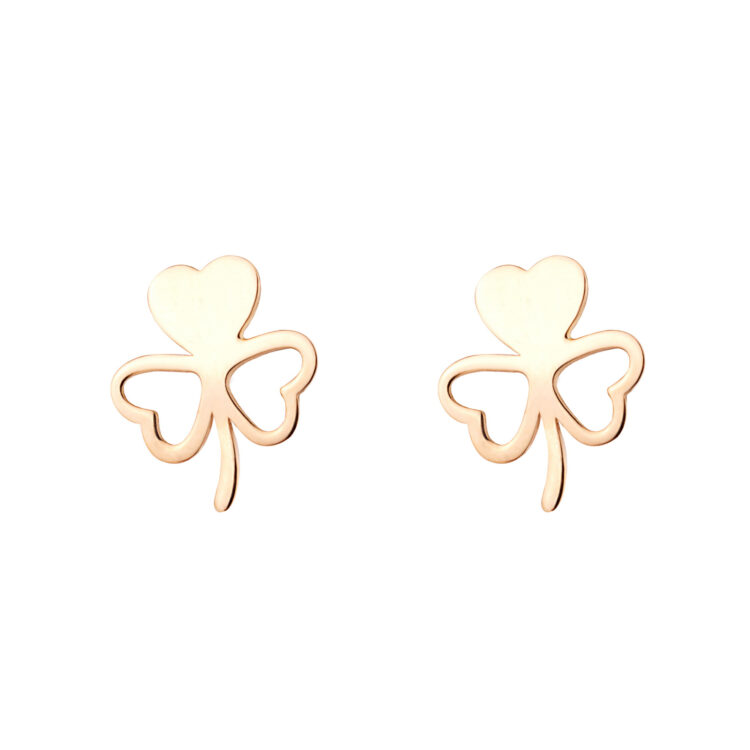 گوشواره طلا 18 عیار زنانه گالری شیدا مجد مدل شبدر نیمه پر