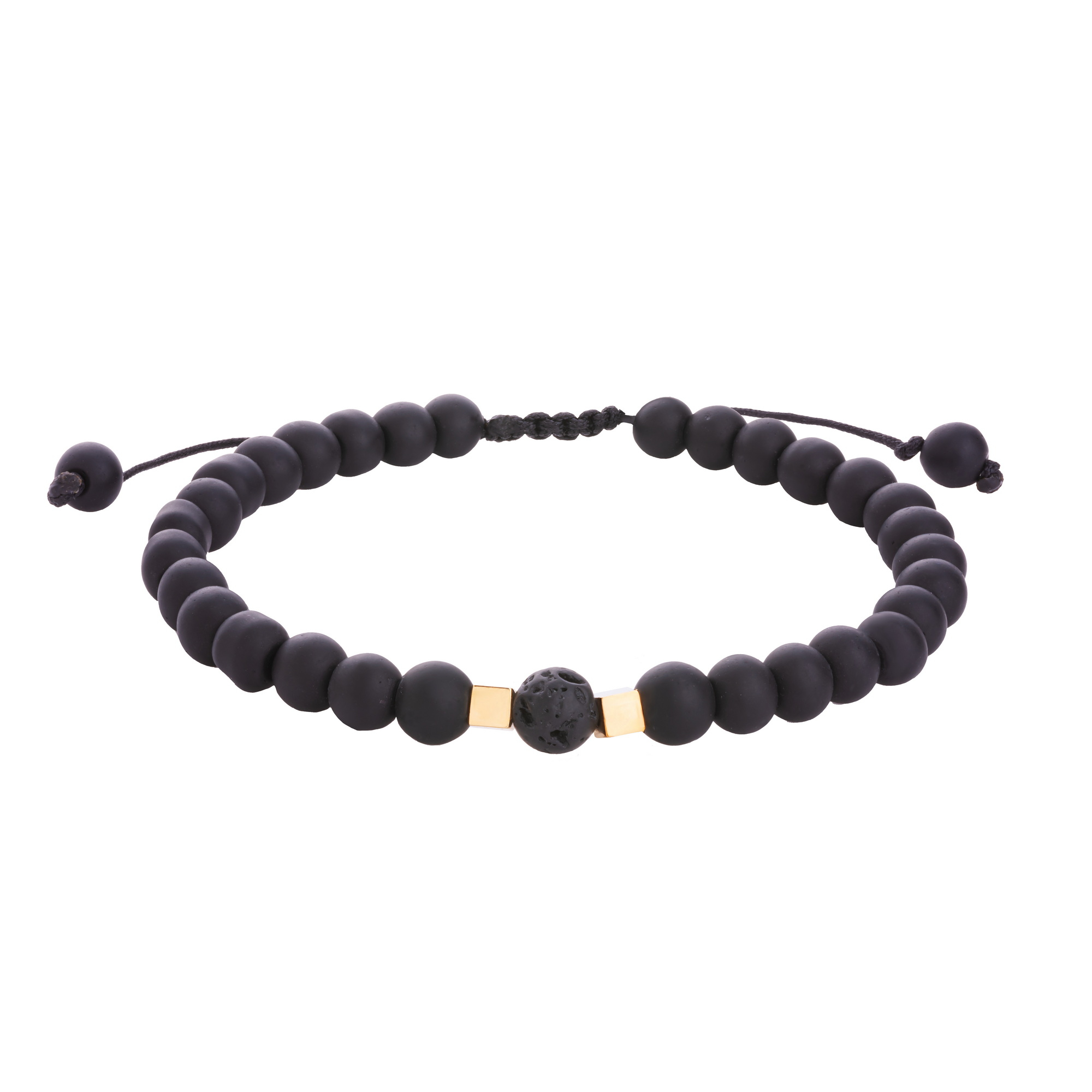 دستبند طلا 18 عیار مردانه با بند مهره‌ای گالری شیدا مجد مدل مکعب ساده اونیکس مات