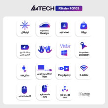 ماوس بی سیم ای فورتک مدل FStyler FG10S