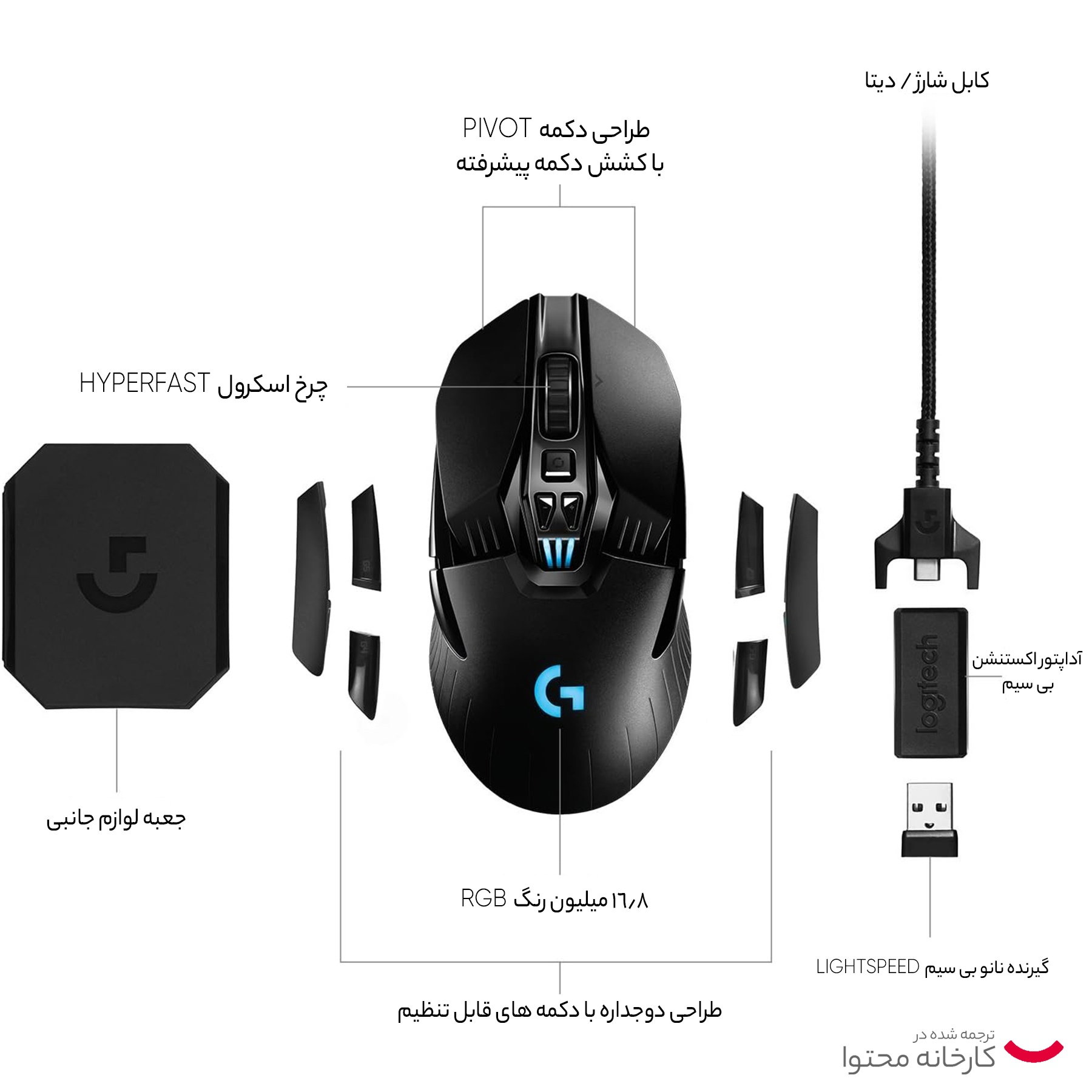 ماوس بی سیم مخصوص بازی لاجیتک مدل G903 LIGHTSPEED