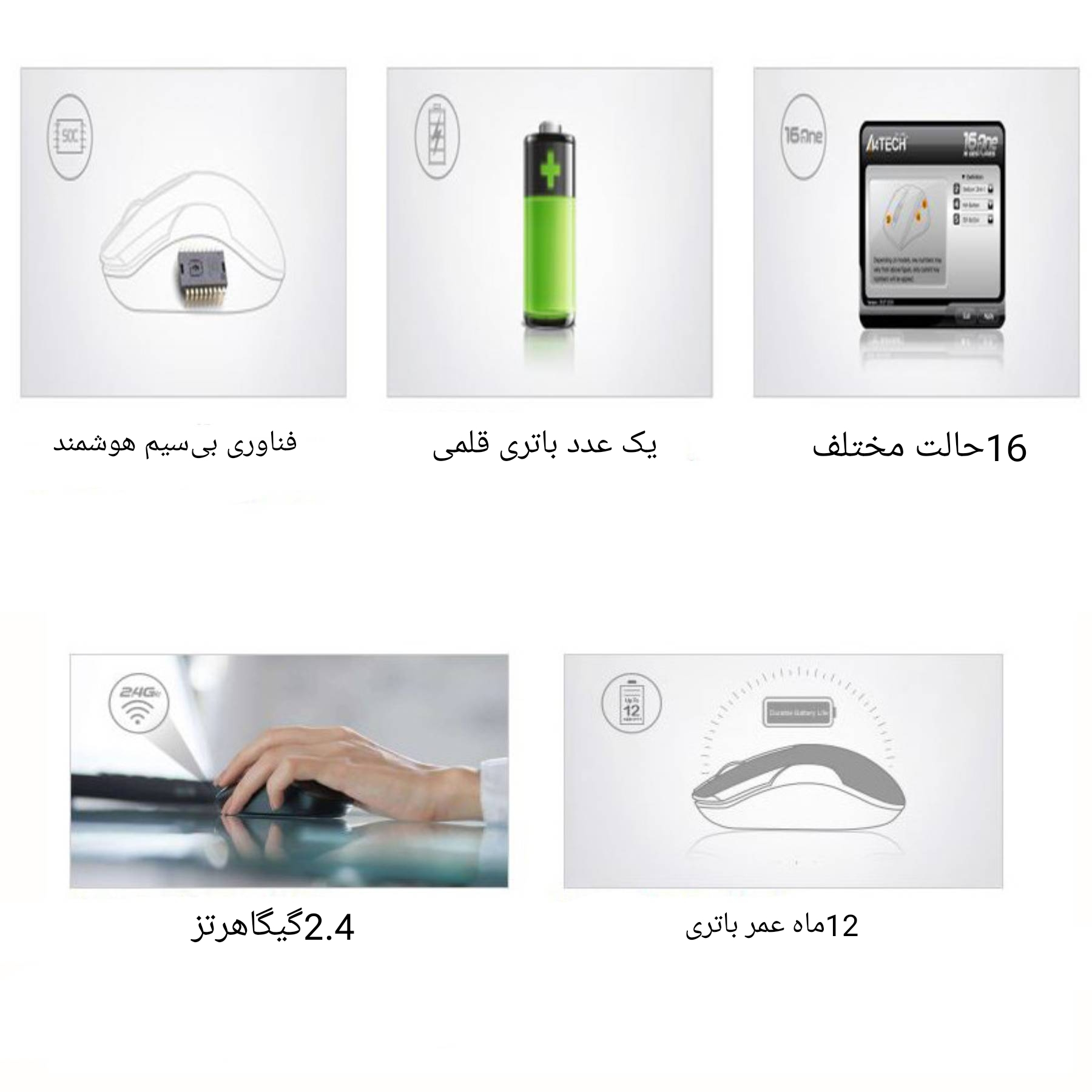 ماوس بی سیم ای فورتک مدل G_3_2OO_N_VTRACK