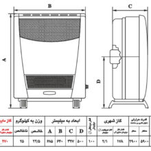 بخاری گازی نیک کالا مدل ناهید AB15-R