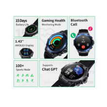 ساعت هوشمند بلک شارک مدل HDT PRO WATCH ASLI S1 B