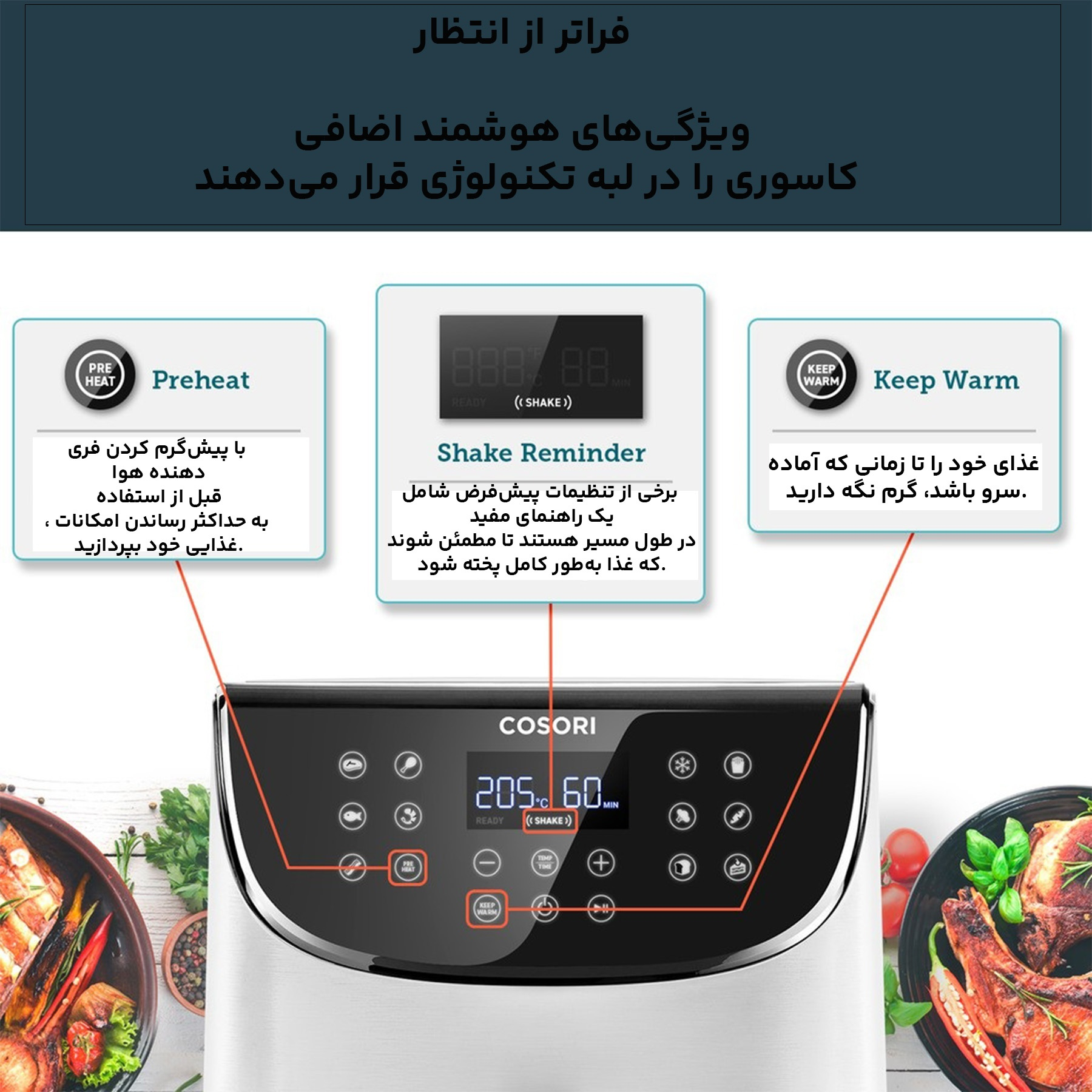 سرخ کن بدون روغن کوزوری مدل CP158-AF White