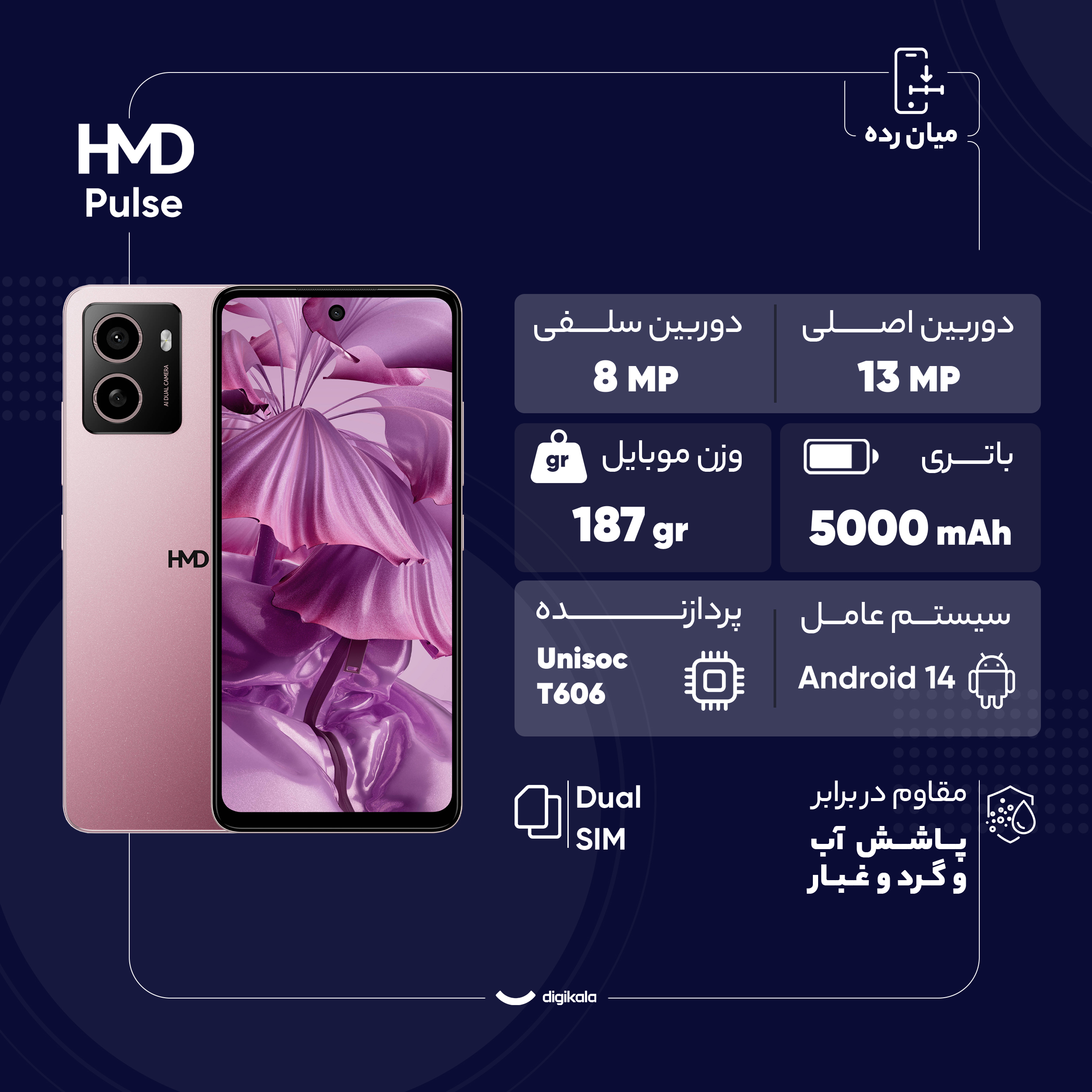 گوشی موبایل اچ ام دی مدل Pulse دو سیم‌ کارت ظرفیت 64 گیگابایت و رم 4 گیگابایت - مونتاژ ایران تحت لیسانس HMD فنلاند