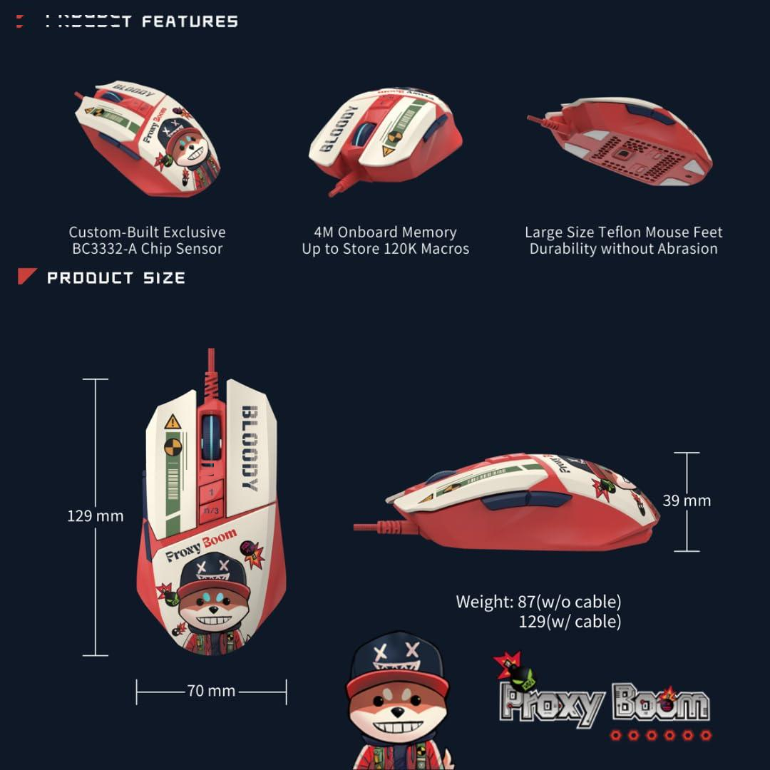 ماوس گیمینگ بلادی مدل W63 Max Proxy Boom Activated