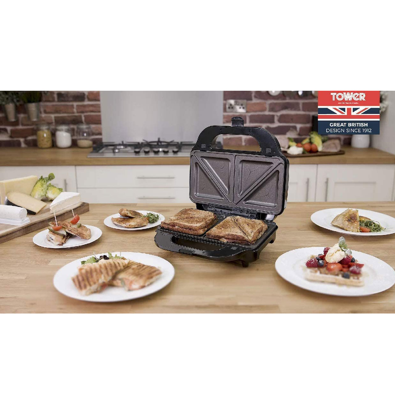 ساندویچ‌ساز دو خانه تاور مدل T27020