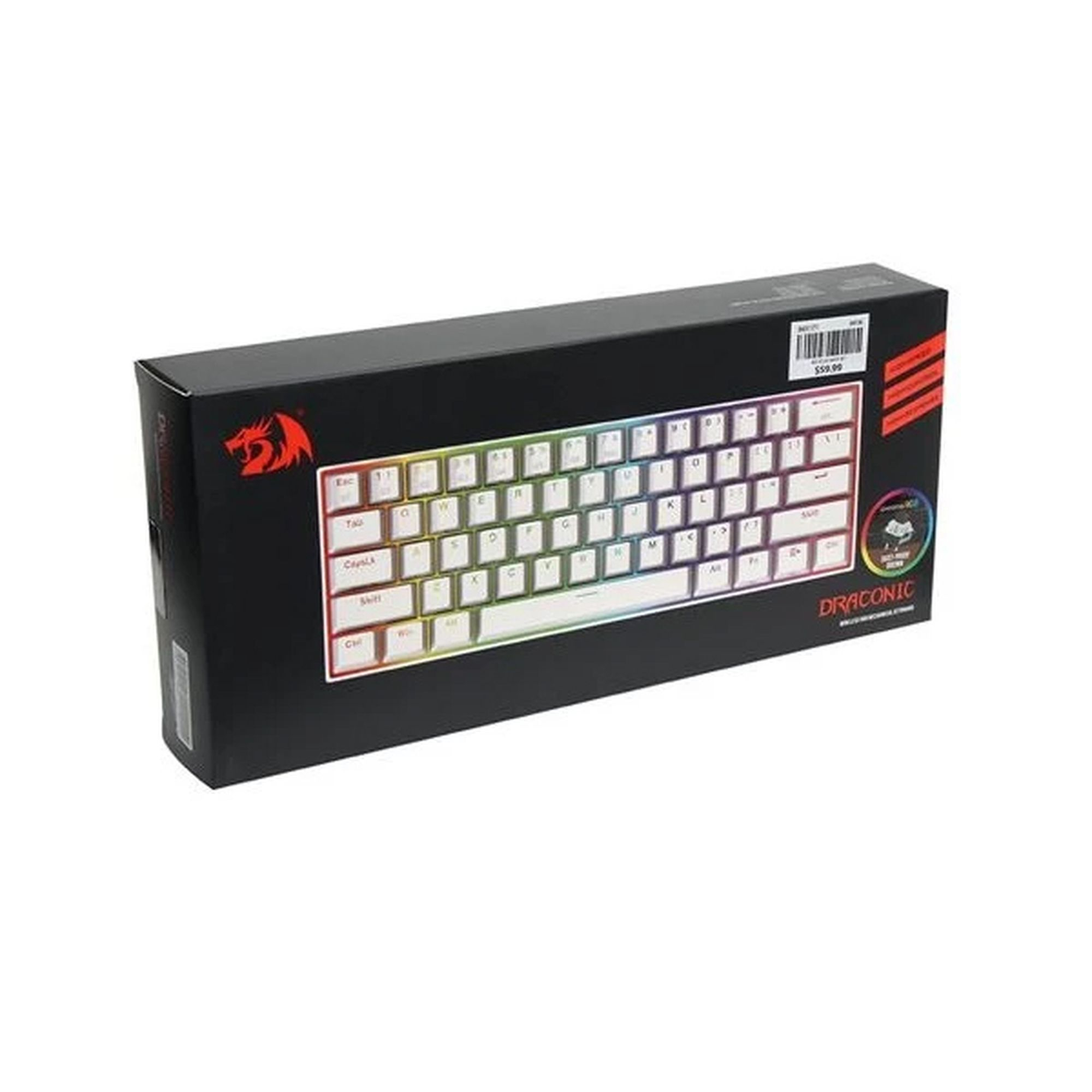 کیبورد گیمینگ ردراگون مدل Dragonic Elite K530 Pro، سوییچ مکانیکال قرمز، Tenkeyless، نورپردازی RGB