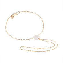 دستبند تمیمه طلا 18 عیار زنانه گالری شیدا مجد مدل رز سفید