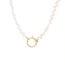 گردنبند طلا 18 عیار زنانه گالری شیدا مجد مدل قفل مدبر گندمی