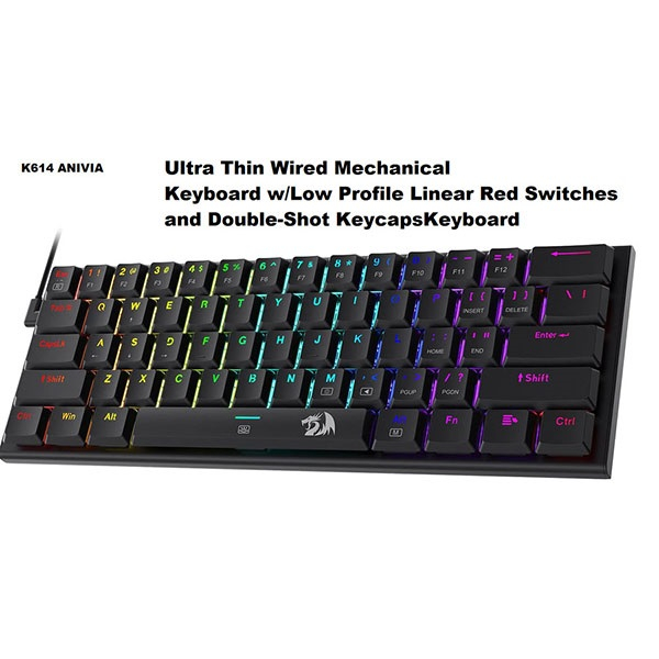 کیبورد مخصوص بازی ردراگون مدل K614 ANIVIA RGB
