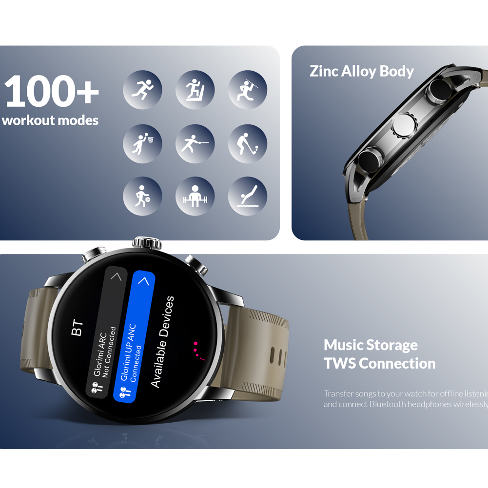 ساعت هوشمند 46 میلی متری گلوریمی مدل Loop با بند سیلیکونی