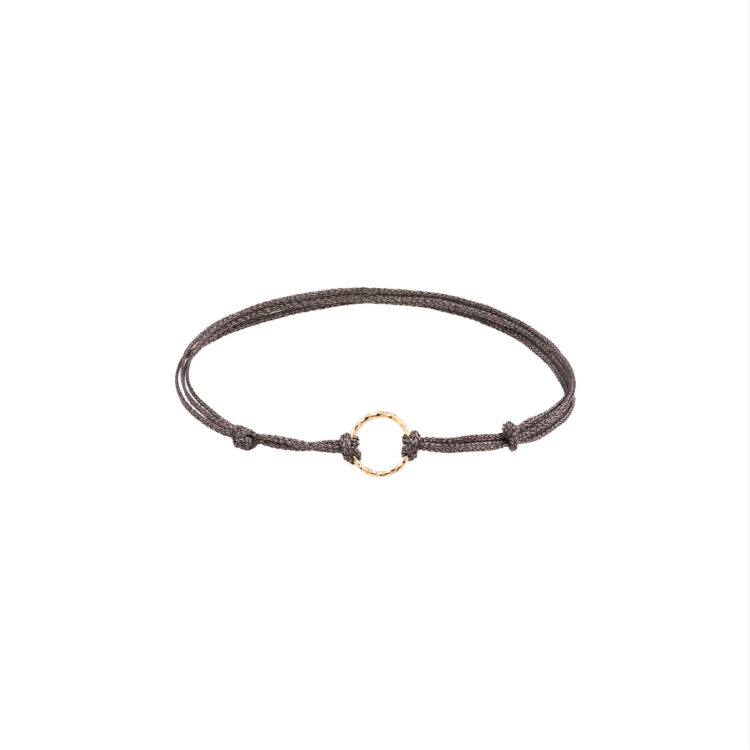 دستبند طلا 18 عیار مردانه گالری شیدا مجد مدل حلقه تراش نخی لمه