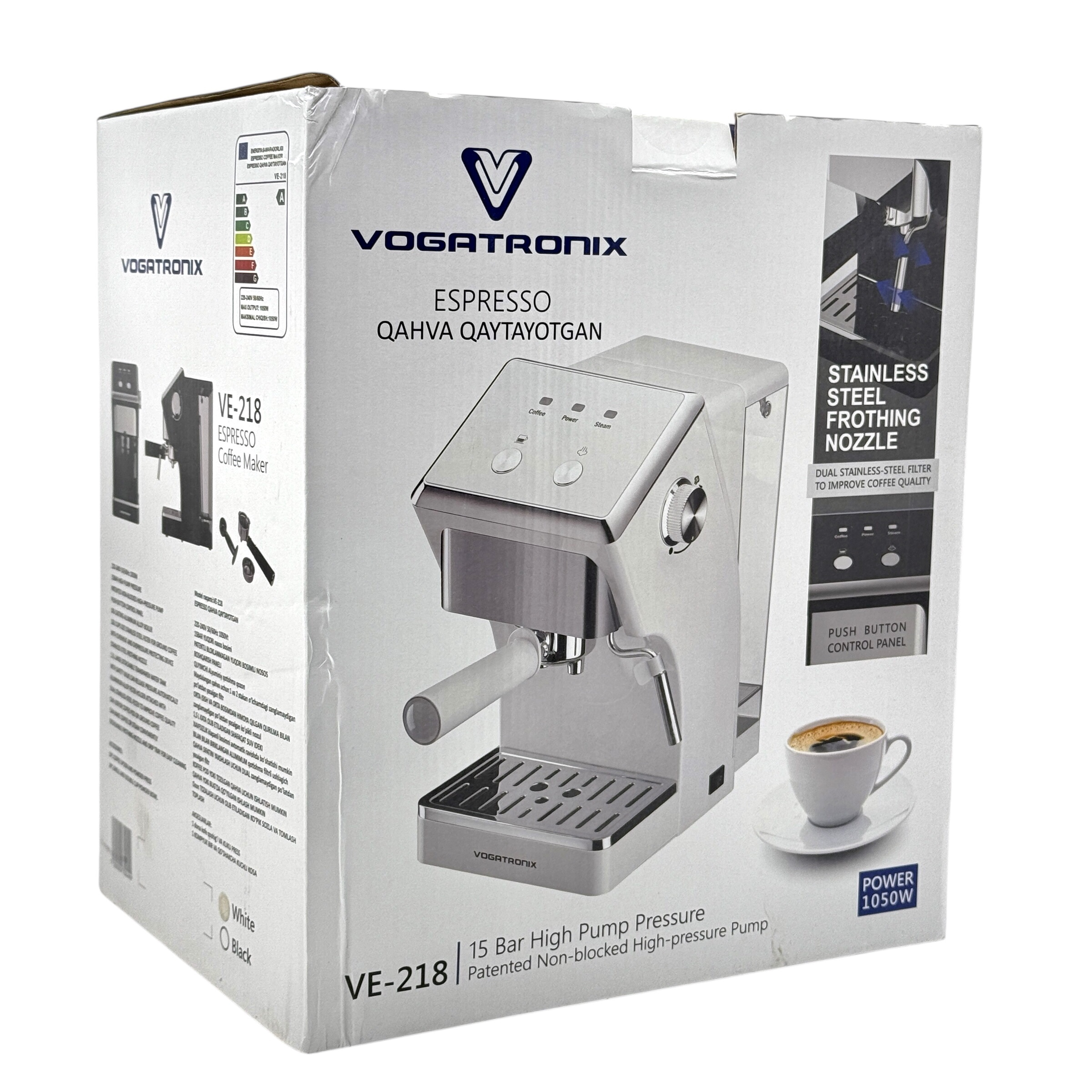 اسپرسو ساز ۱۵۰۰ میلی‌لیتر وگاترونیکس مدل VE-218