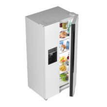 یخچال فریزر ساید بای ساید 32 فوت جی پلاس مدل GSS-P7636W/S، دارای آبسردکن و یخساز اتوماتیک، با ارتفاع 177، پهنای 90.5 و عمق 67 سانتی متر، میزان مصرف انرژی A+، دارای 4 طبقه در یخچال و 4 طبقه در فریزر، دارای سیستم نوفراست
