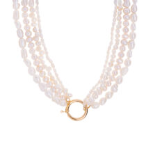 گردنبند طلا با طرح مروارید 18 عیار زنانه گالری شیدا مجد مدل درین