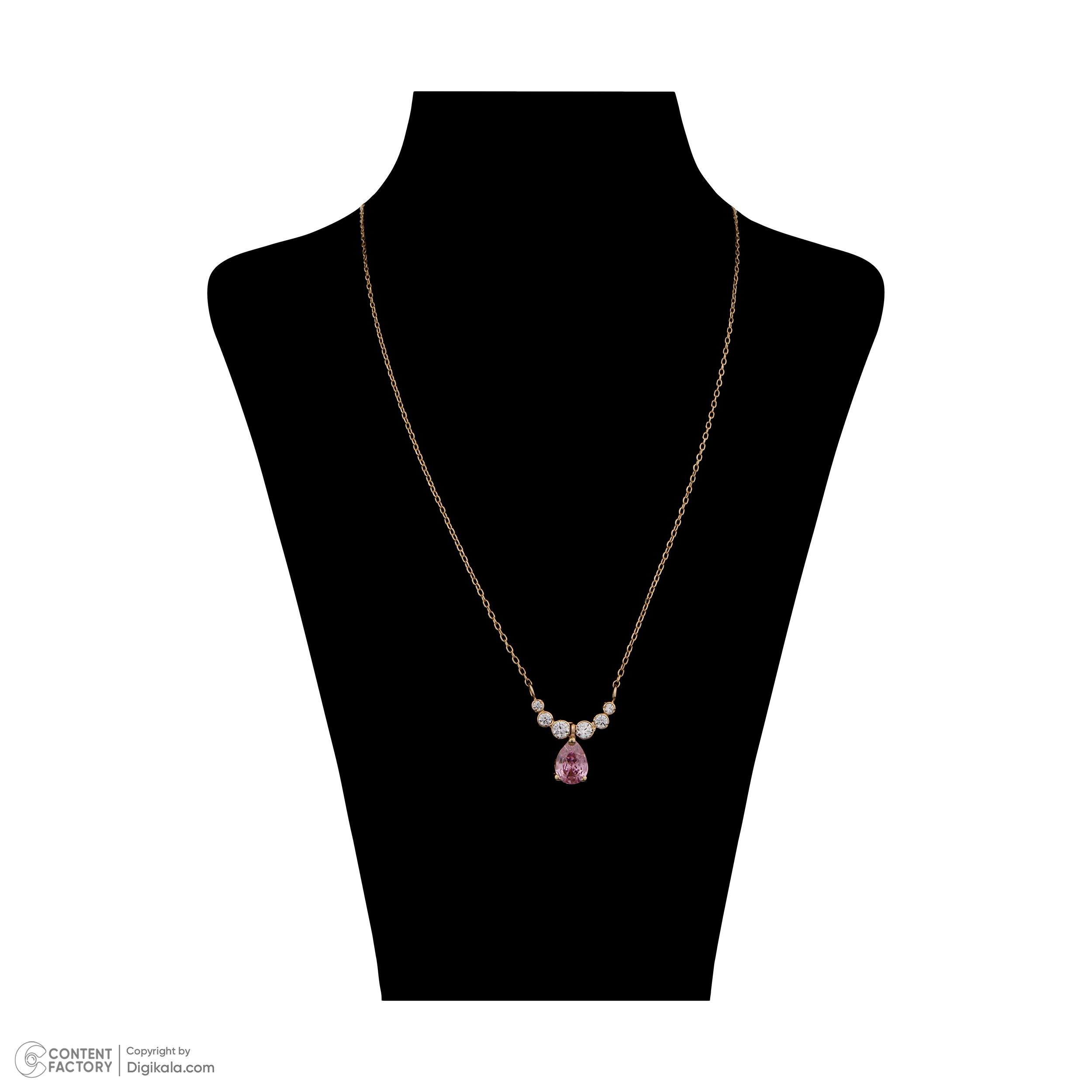 گردنبند طلا 18 عیار زنانه گالری شیدا مجد مدل ارمغان رز کوارتز