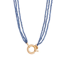 گردنبند طلا 18 عیار زنانه با زنجیر مهره‌ای گالری شیدا مجد مدل قفل مدبر سواروسکی