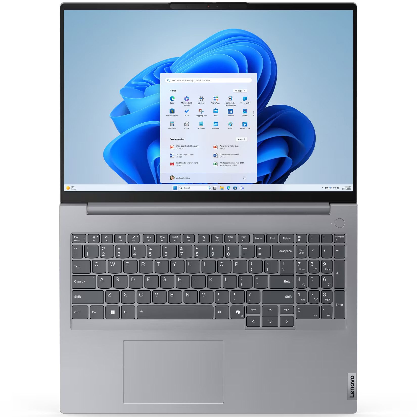لپ تاپ 16 اینچی لنوو مدل ThinkBook 16 G7 IML-Core Ultra 5 125U-8GB DDR5-512GB SSD-IPS-Backlit-Fingerprint