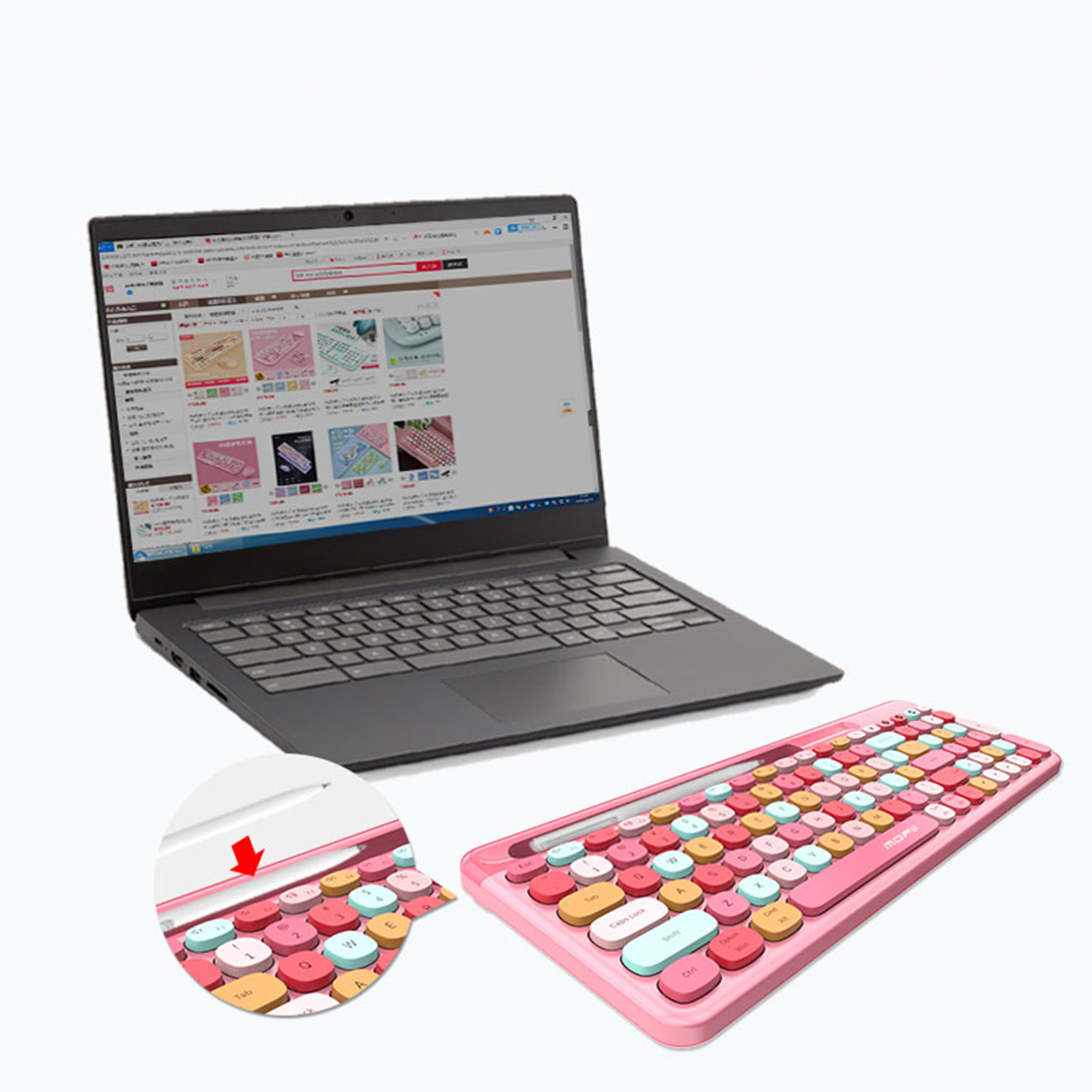 کیبورد بی سیم مافی مدل 888BT، سوییچ ممبران، Tenkeyless