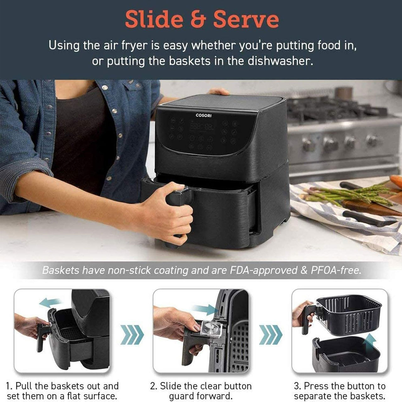 سرخ کن بدون روغن کوزوری مدل CS158-AF