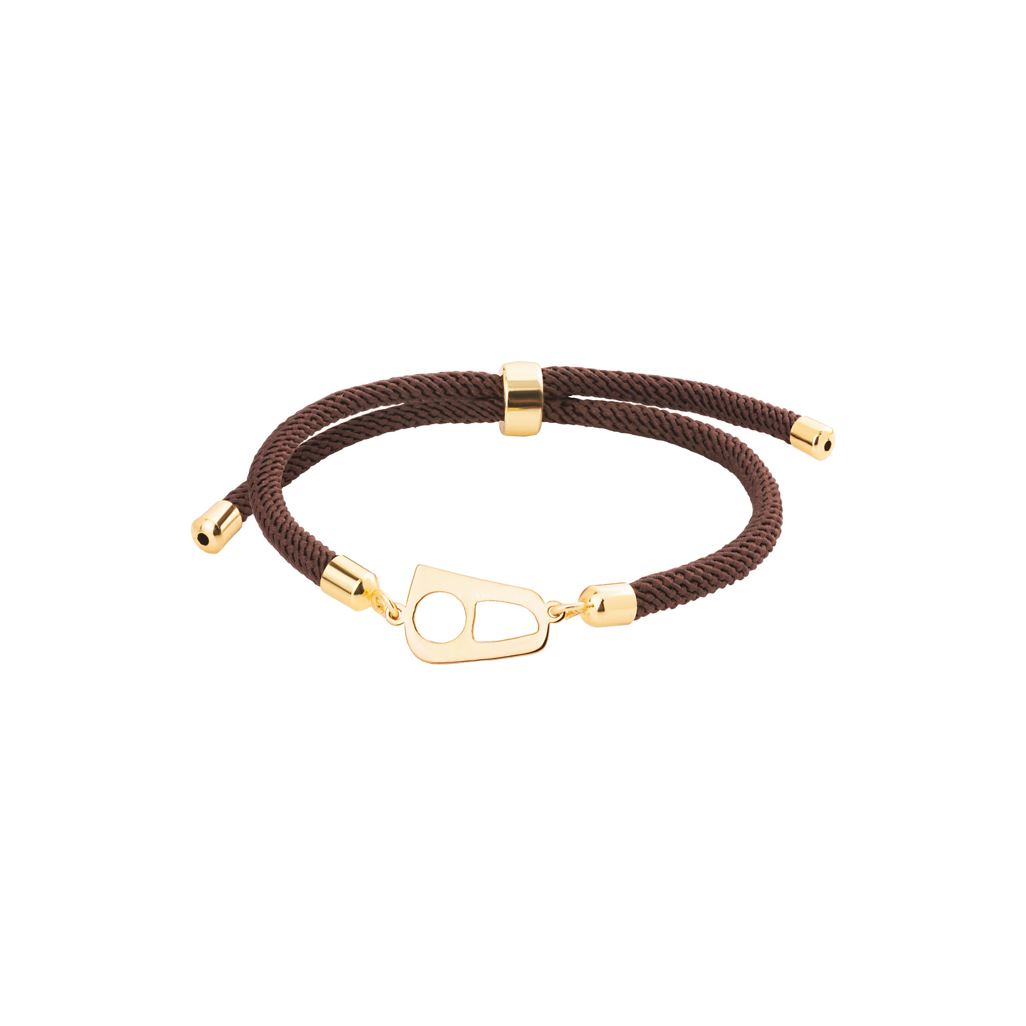 دستبند طلا 18 زنانه گالری شیدا مجد مدل هه بندی  رنگ قهوه ای