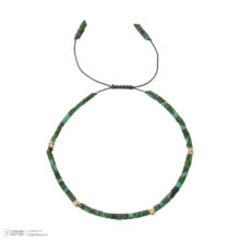 دستبند طلا 18 عیار زنانه گالری شیدا مجد مدل 4 البرنارد حدید سبز مشکی