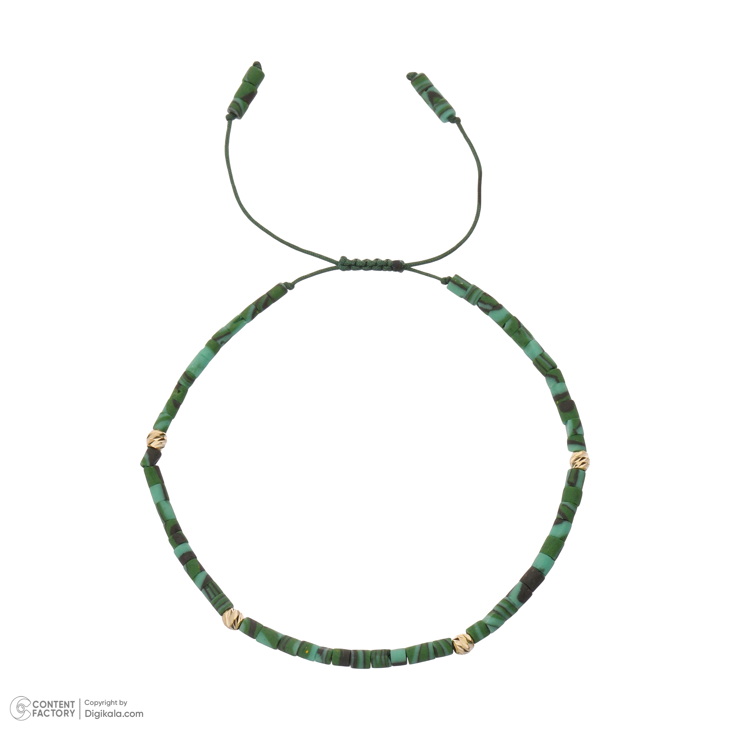 دستبند طلا 18 عیار زنانه گالری شیدا مجد مدل 4 البرنارد حدید سبز مشکی