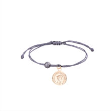 دستبند طلا 18 عیار زنانه گالری شیدا مجد مدل سکه ملکه نخی لمه دودی