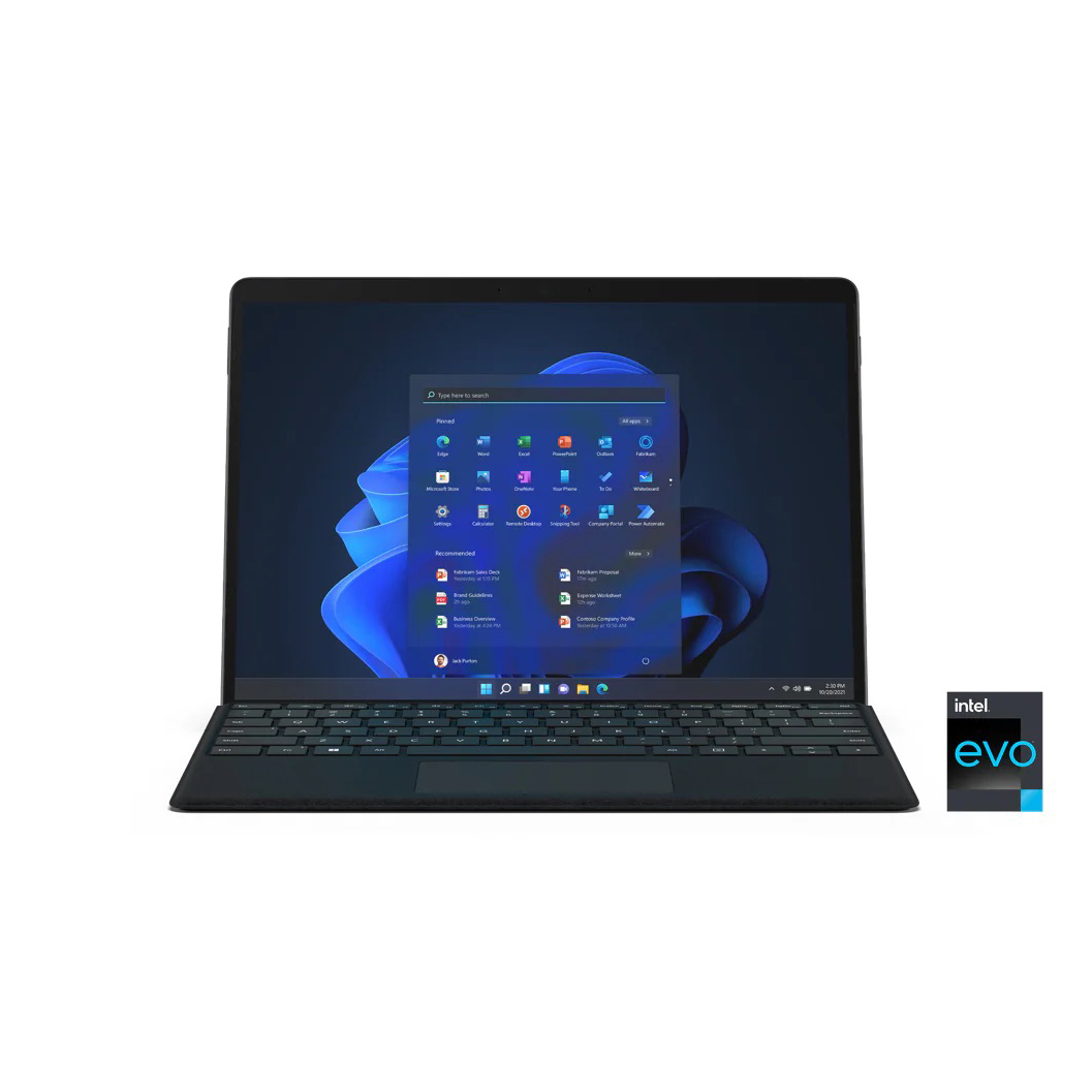 تبلت مایکروسافت مدل Surface Pro 8-i7 ظرفیت 256 گیگابایت و رم 16 گیگابایت به همراه کیبورد Signature Black و قلم Slim Pen 2