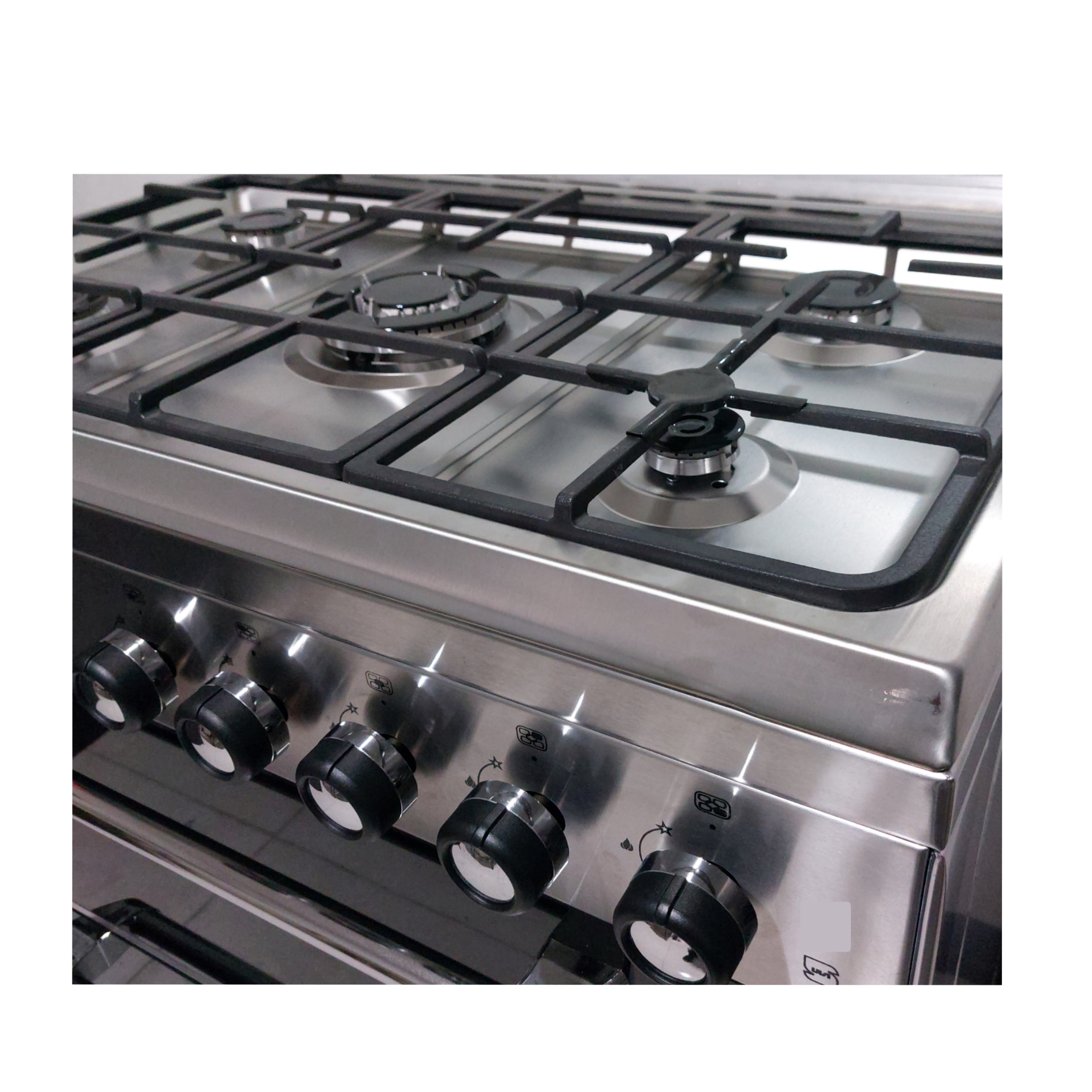 اجاق گاز 5 شعله بوگر طرح فر استيل تمام ترموكوپل کد 904